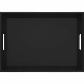 Dacasso Leather Serving Tray - Black - Body - 1 Each - Breakroom Organizers
