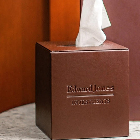 Dacasso Leather Tissue Box Cover - Velveteen - Facial Tissues