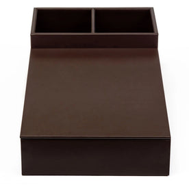 Dacasso Leatherette Coffee Condiment Organizer - Removable Lid - Chocolate Brown - Velveteen - 1 Each - Breakroom