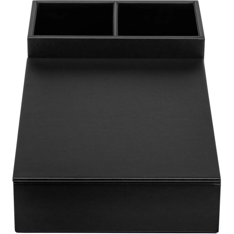 Dacasso Leatherette Coffee Condiment Organizer - Removable Lid - Black - Velveteen - 1 Each - Breakroom Organizers