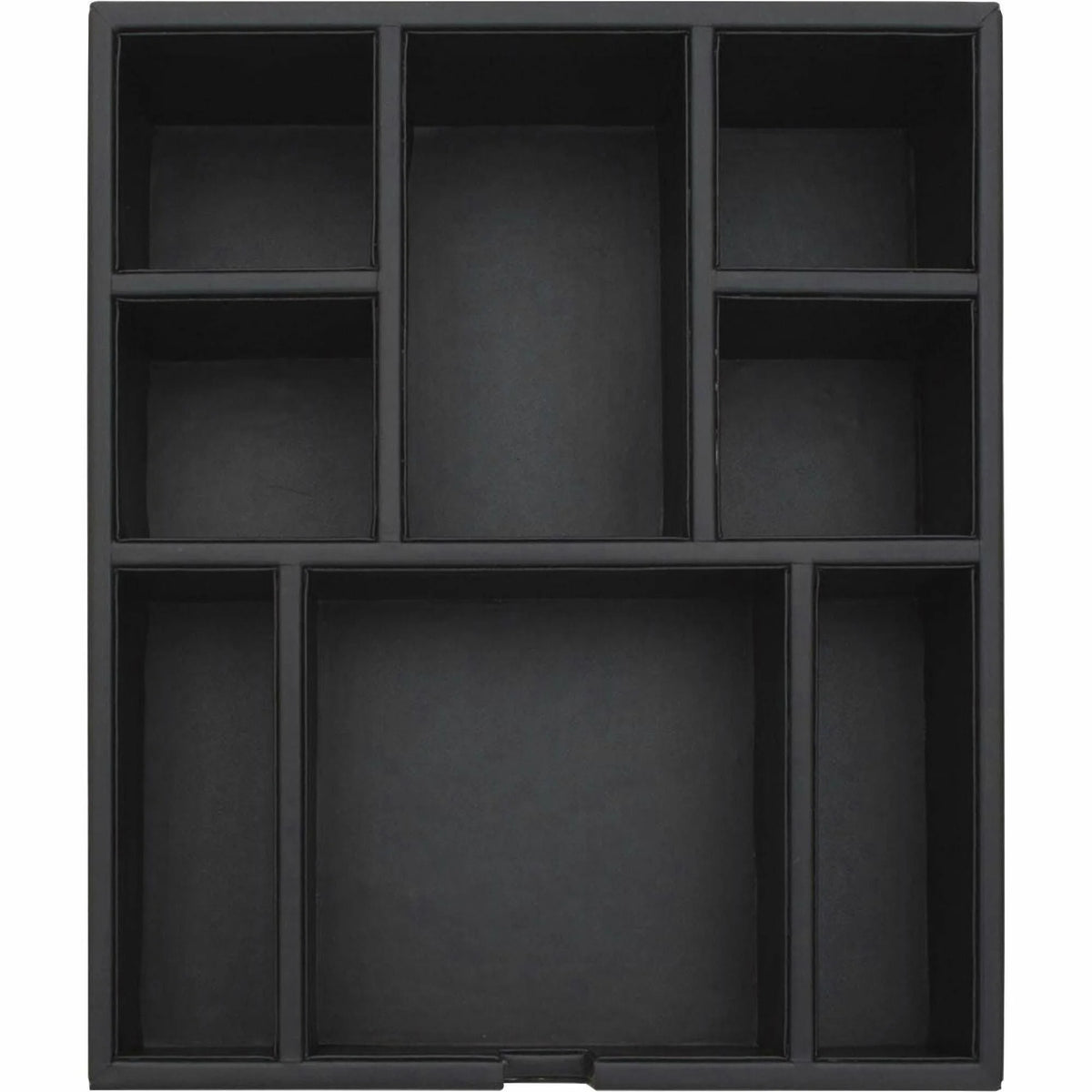 Dacasso Leatherette Condiment Tray - 8 Compartment(s) - Durable - Black - Velveteen - 1 Each - Breakroom Organizers