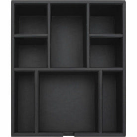 Dacasso Leatherette Condiment Tray - 8 Compartment(s) - Durable - Black - Velveteen - 1 Each - Breakroom Organizers
