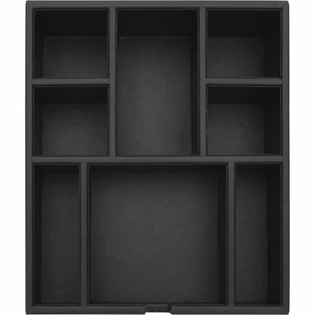 Dacasso Leatherette Condiment Tray - 8 Compartment(s) - Durable - Black - Velveteen - 1 Each - Breakroom Organizers