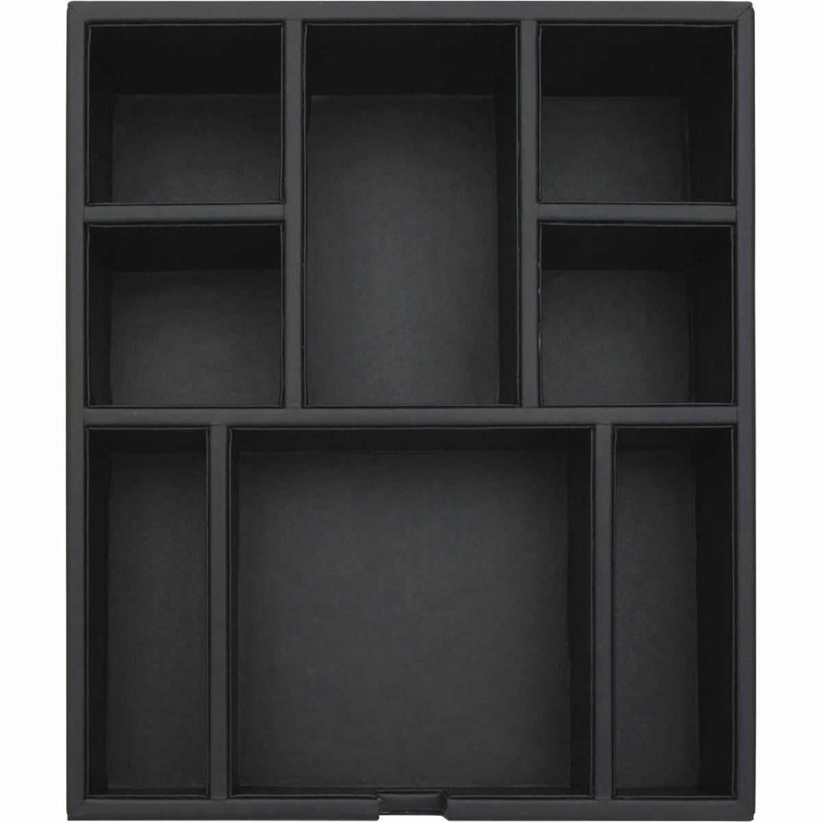 Dacasso Leatherette Condiment Tray - 8 Compartment(s) - Durable - Black - Velveteen - 1 Each - Breakroom Organizers
