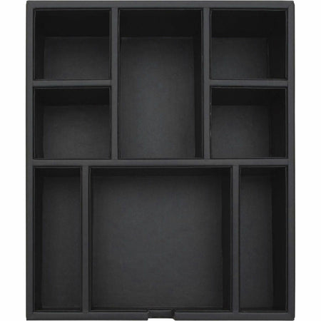 Dacasso Leatherette Condiment Tray - 8 Compartment(s) - Durable - Black - Velveteen - 1 Each - Breakroom Organizers
