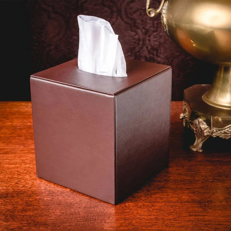Dacasso Leatherette Tissue Box Cover - Velveteen Felt - Facial Tissues