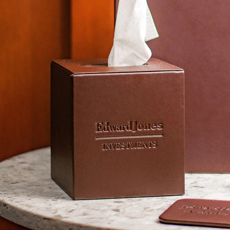 Dacasso Leatherette Tissue Box Cover - Velveteen Felt - Facial Tissues
