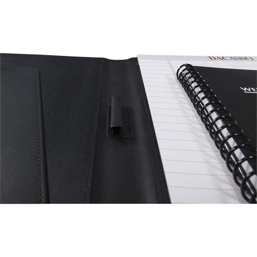 Dacasso Letter Portfolio - 8 1/2’’ x 11’’ - Black - 1 Each - Legal & Jr. Pads