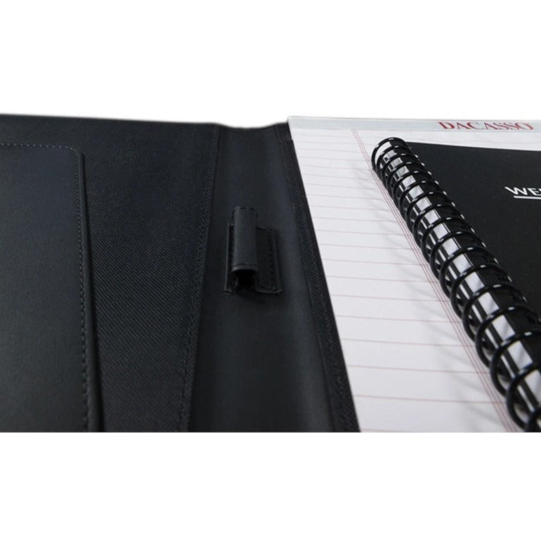 Dacasso Letter Portfolio - 8 1/2’’ x 11’’ - Black - 1 Each - Legal & Jr. Pads