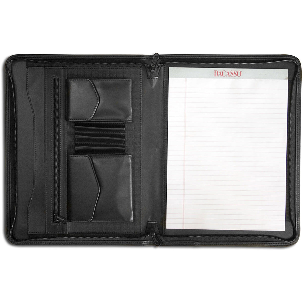 Dacasso Letter Portfolio - 8 1/2’’ x 11’’ - Black - 1 Each - Legal & Jr. Pads