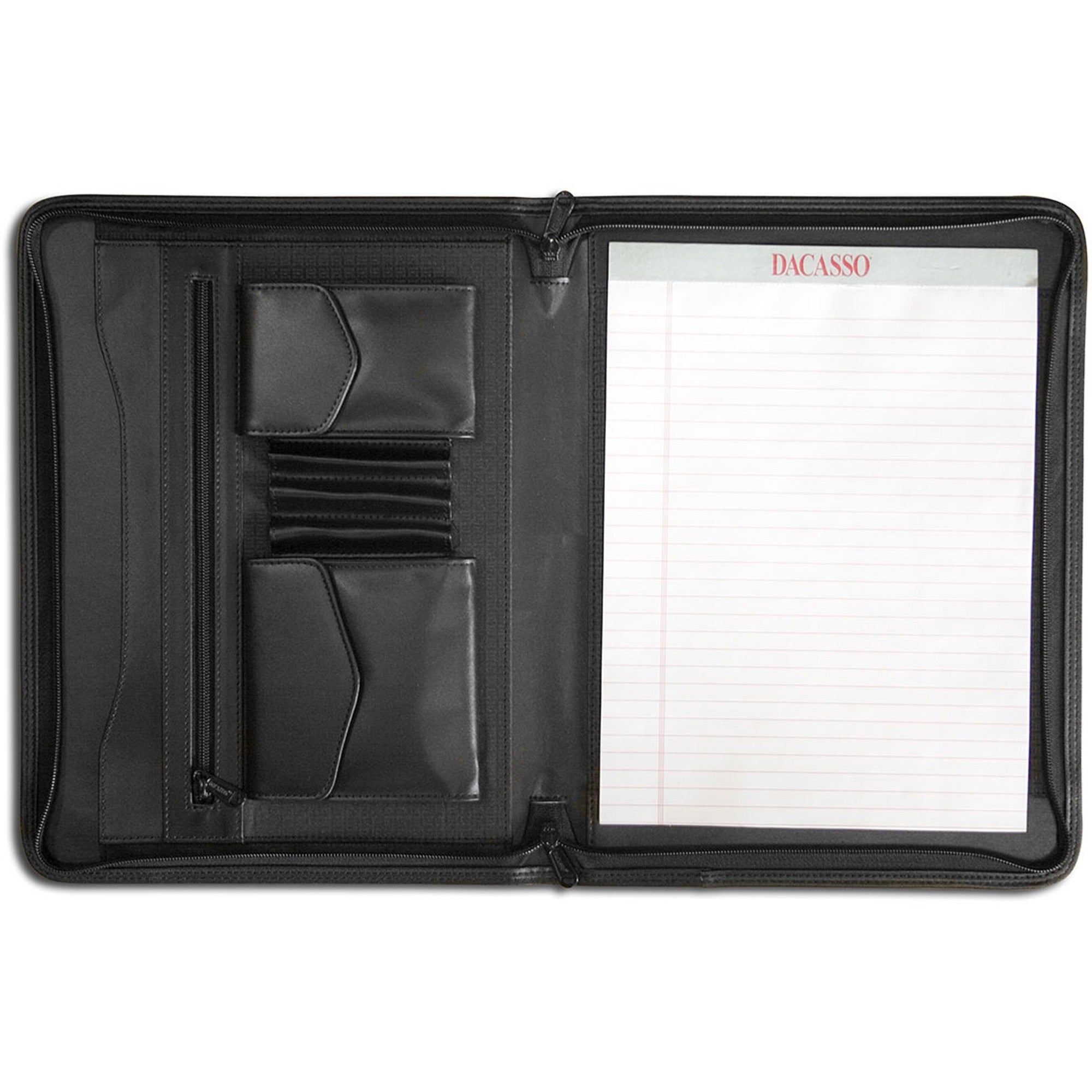 Dacasso Letter Portfolio - 8 1/2’’ x 11’’ - Black - 1 Each - Legal & Jr. Pads
