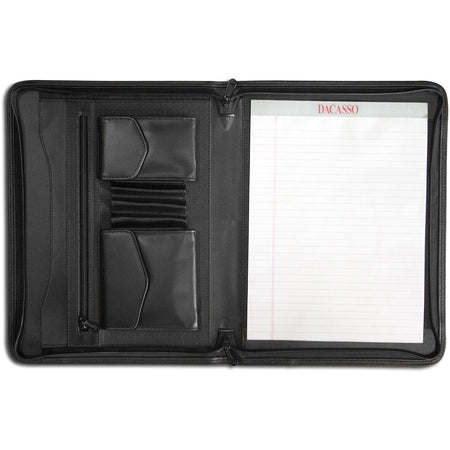 Dacasso Letter Portfolio - 8 1/2’’ x 11’’ - Black - 1 Each - Legal & Jr. Pads