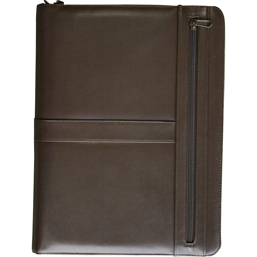 Dacasso Letter Portfolio - 8 1/2’’ x 11’’ - Chocolate Brown - 1 Each - Legal & Jr. Pads