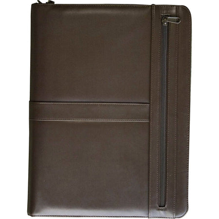 Dacasso Letter Portfolio - 8 1/2’’ x 11’’ - Chocolate Brown - 1 Each - Legal & Jr. Pads