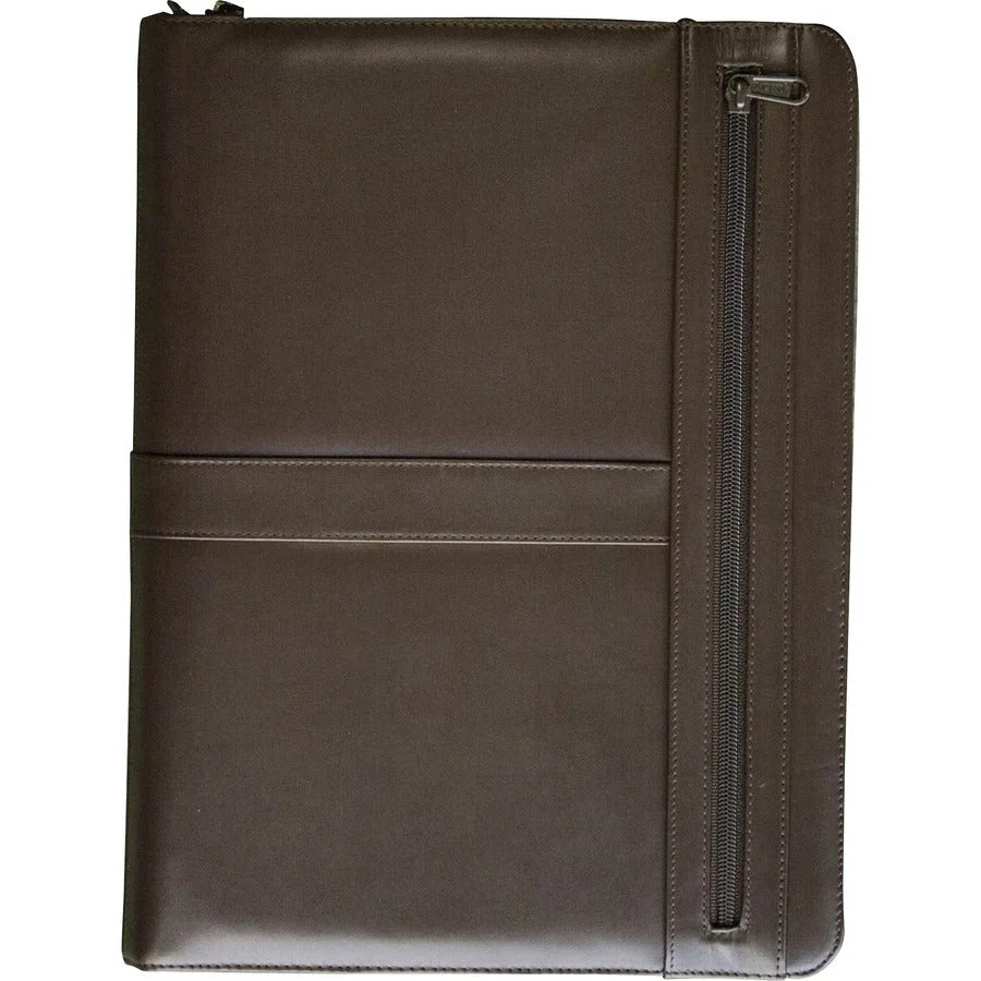 Dacasso Letter Portfolio - 8 1/2’’ x 11’’ - Chocolate Brown - 1 Each - Legal & Jr. Pads