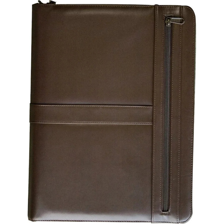 Dacasso Letter Portfolio - 8 1/2’’ x 11’’ - Chocolate Brown - 1 Each - Legal & Jr. Pads