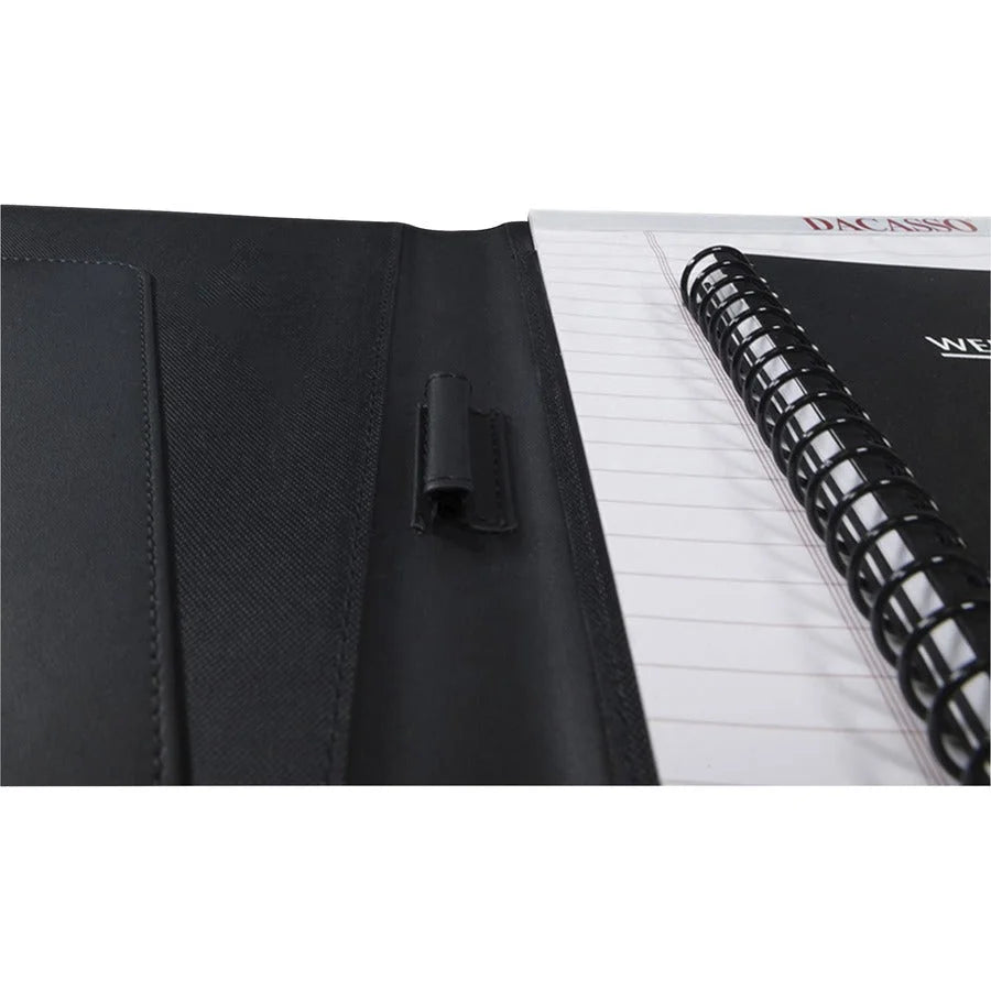 Dacasso Letter Portfolio - 8 1/2’’ x 11’’ - Black - 1 Each - Legal & Jr. Pads