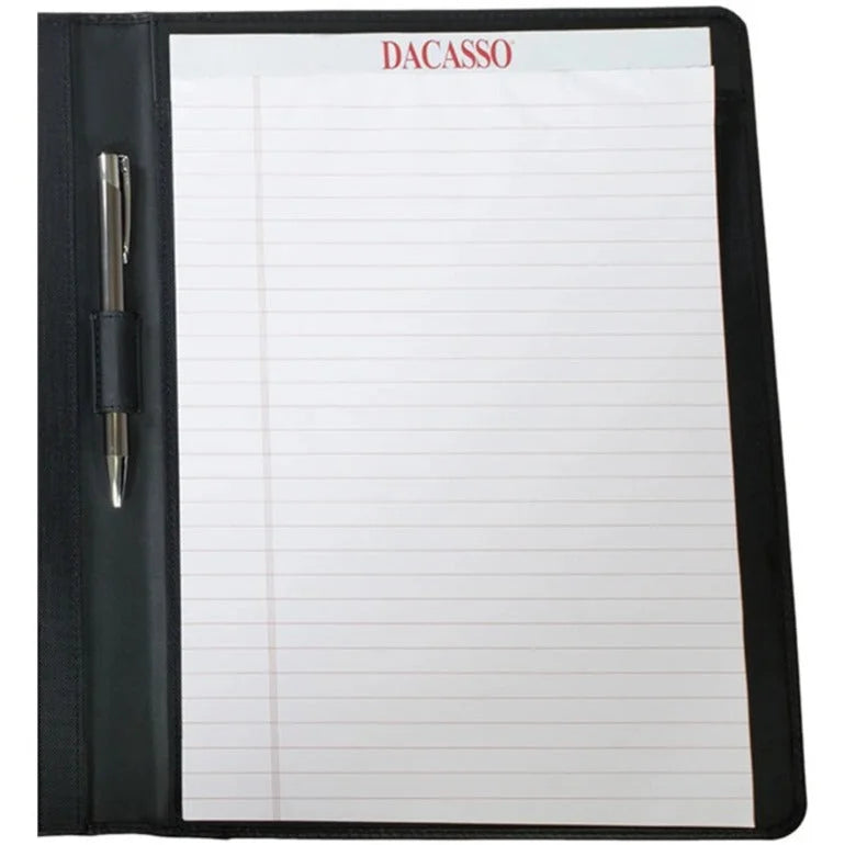Dacasso Letter Portfolio - 8 1/2’’ x 11’’ - Black - 1 Each - Legal & Jr. Pads