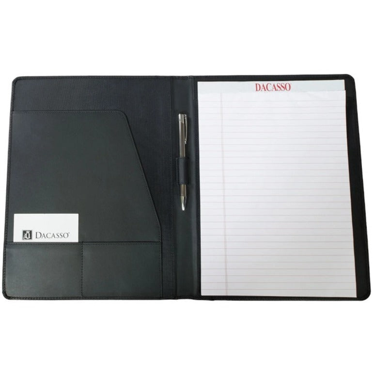 Dacasso Letter Portfolio - 8 1/2’’ x 11’’ - Black - 1 Each - Legal & Jr. Pads