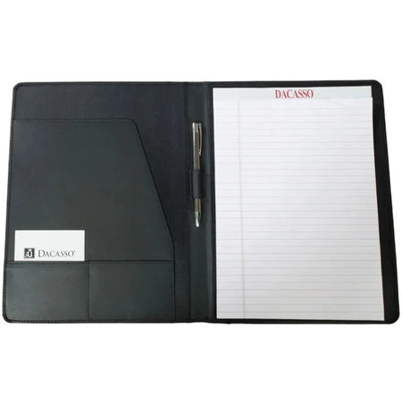Dacasso Letter Portfolio - 8 1/2’’ x 11’’ - Black - 1 Each - Legal & Jr. Pads
