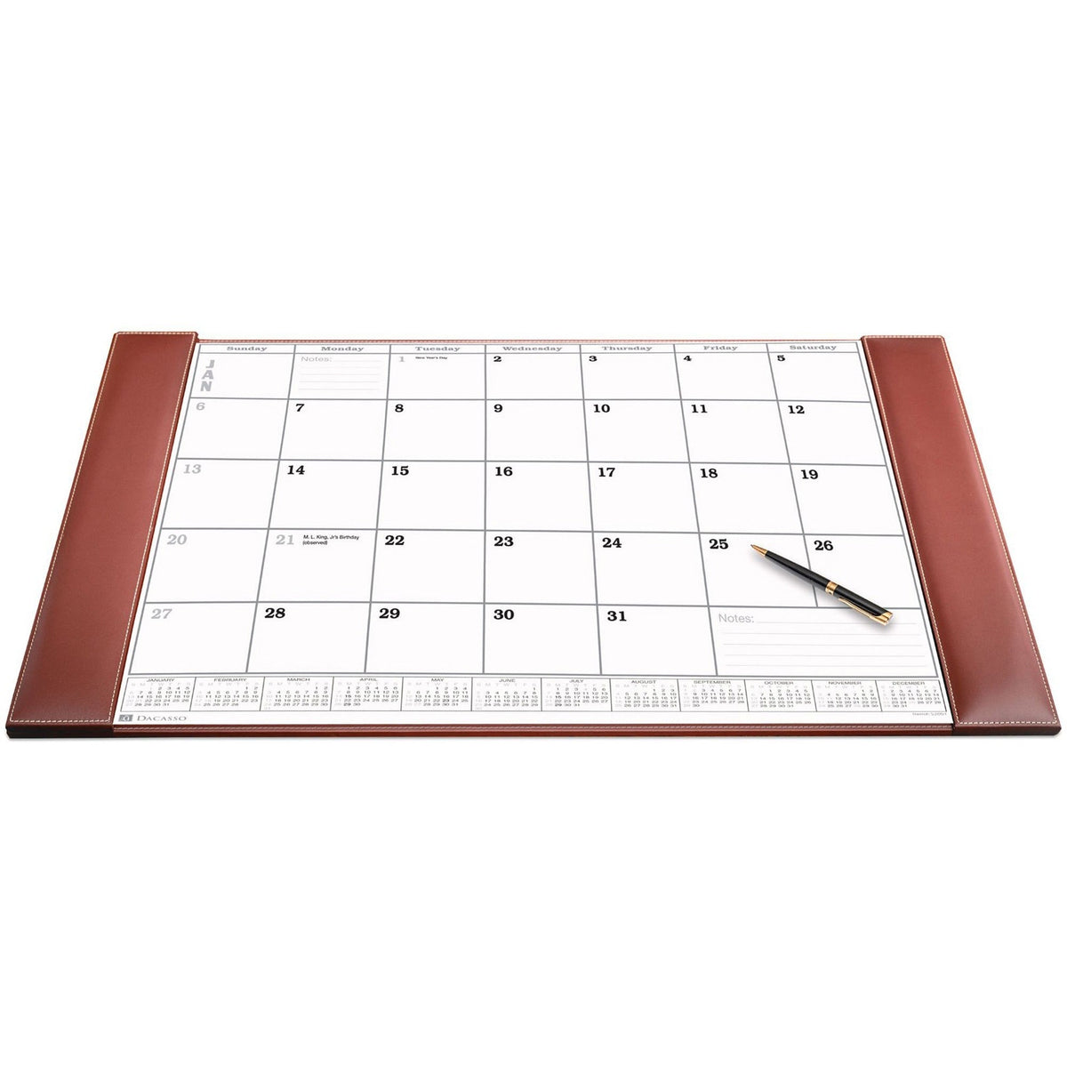 Dacasso Rustic Leather Calendar Desk Pad - 2000