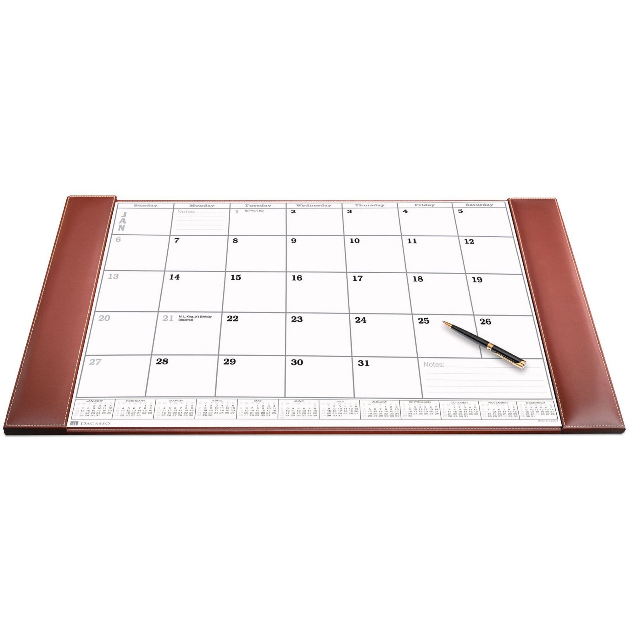 Dacasso Rustic Leather Calendar Desk Pad - 2000