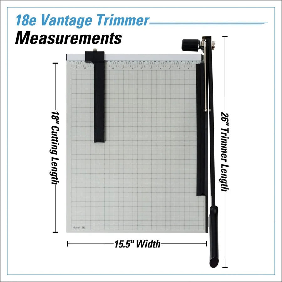 Dahle Vantage 18e Paper Trimmer: 15-Sheet Capacity 18’’ Length Metal - Gray - Trimmers & Accessories