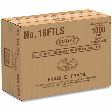 Dart 12-24 oz Foam Cup Straw-Slotted Lid with Lift n’ Lock - Round - Plastic - White - 100/Bag - 10 / Carton - Cups
