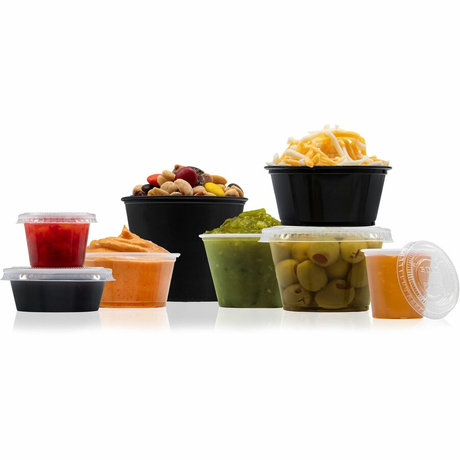 Dart 2 oz PP Plastic Portion Container - Contact Clear - Food Sauce Salad - Microwave Safe - Storage