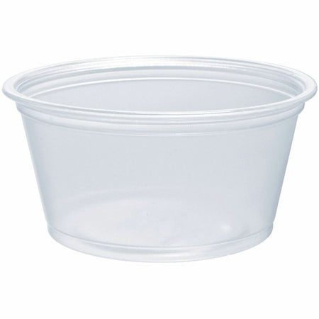 Dart 2 oz PP Plastic Portion Container - Contact Clear - Food Sauce Salad - Microwave Safe - Storage