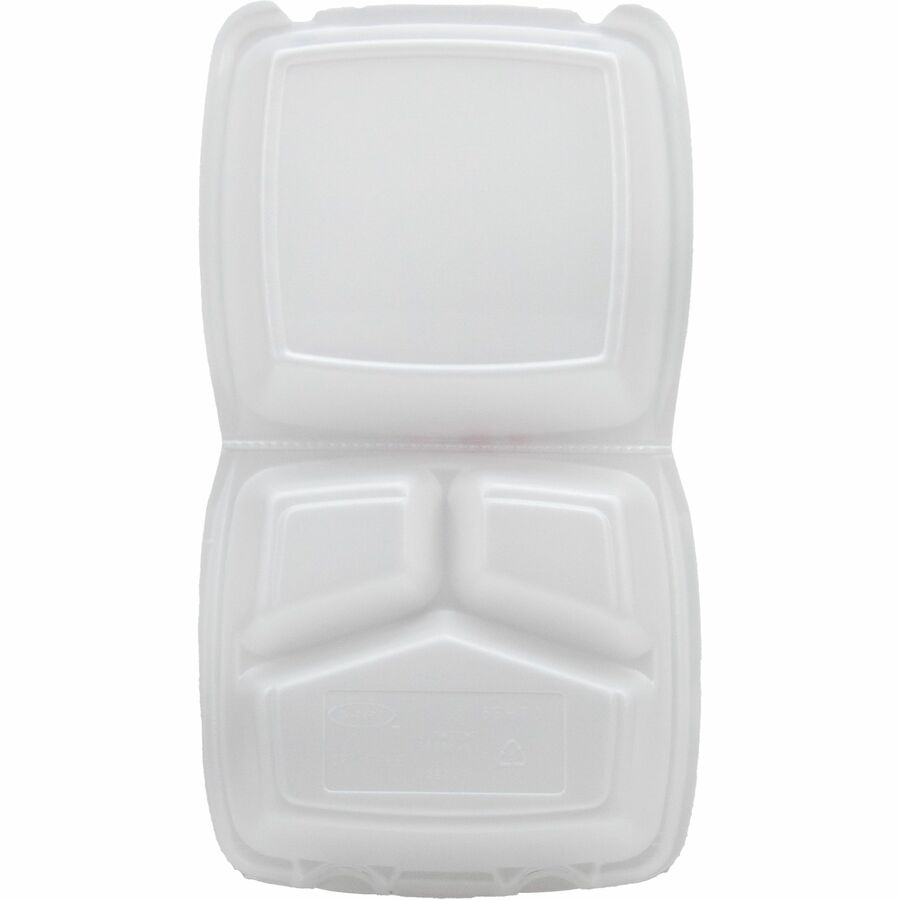Dart 8-1/2’’ Triple-Compartment Foam Containers - Body - 200 / Carton - Food Storage