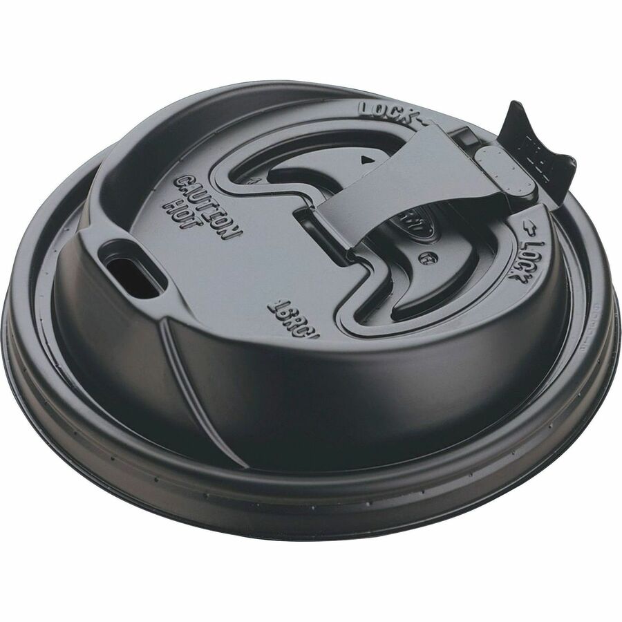 Dart Black Plastic Reclosable Lids - Round - 100/Bag - 10 / Carton - Cups