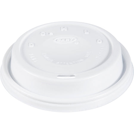 Dart Cappuccino Domed Lid - Dome - Plastic - White - 100/Bag - 10 / Carton - Cups