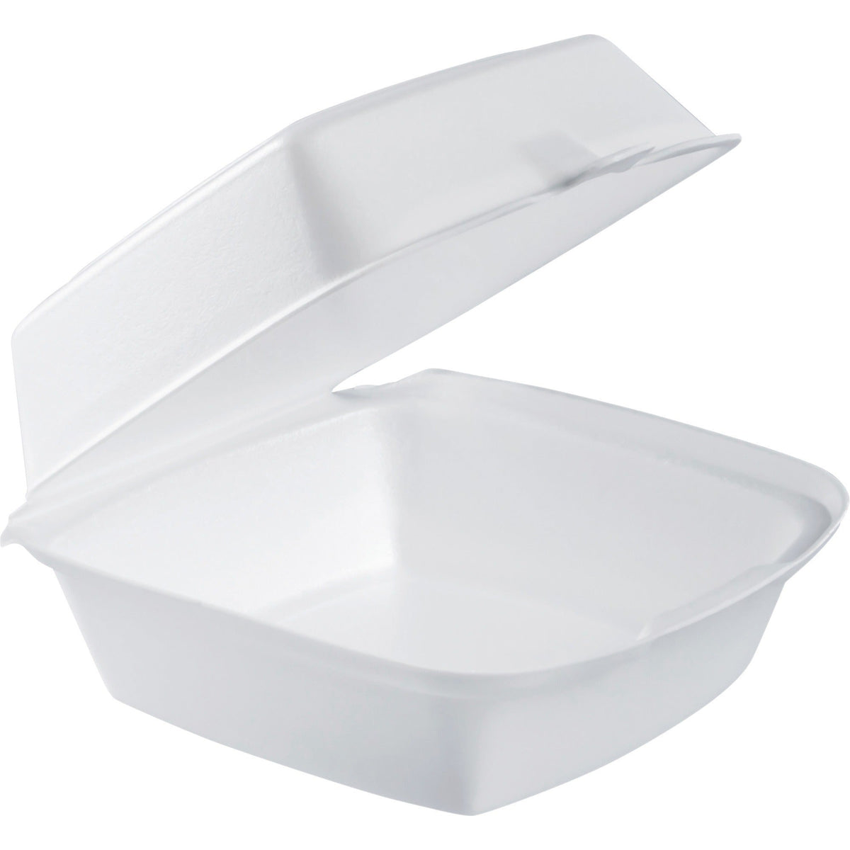 Dart Hinged Lid 6’’ Foam Container - Disposable - White - Polystyrene Body - 125/Bag - 4 / Carton - Food Storage