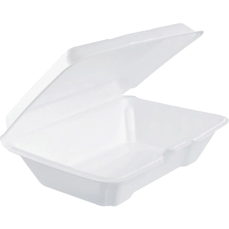 Dart Insulated Foam Hinged Lid Containers - 200/Carton - Transport with Ease - Food Storage