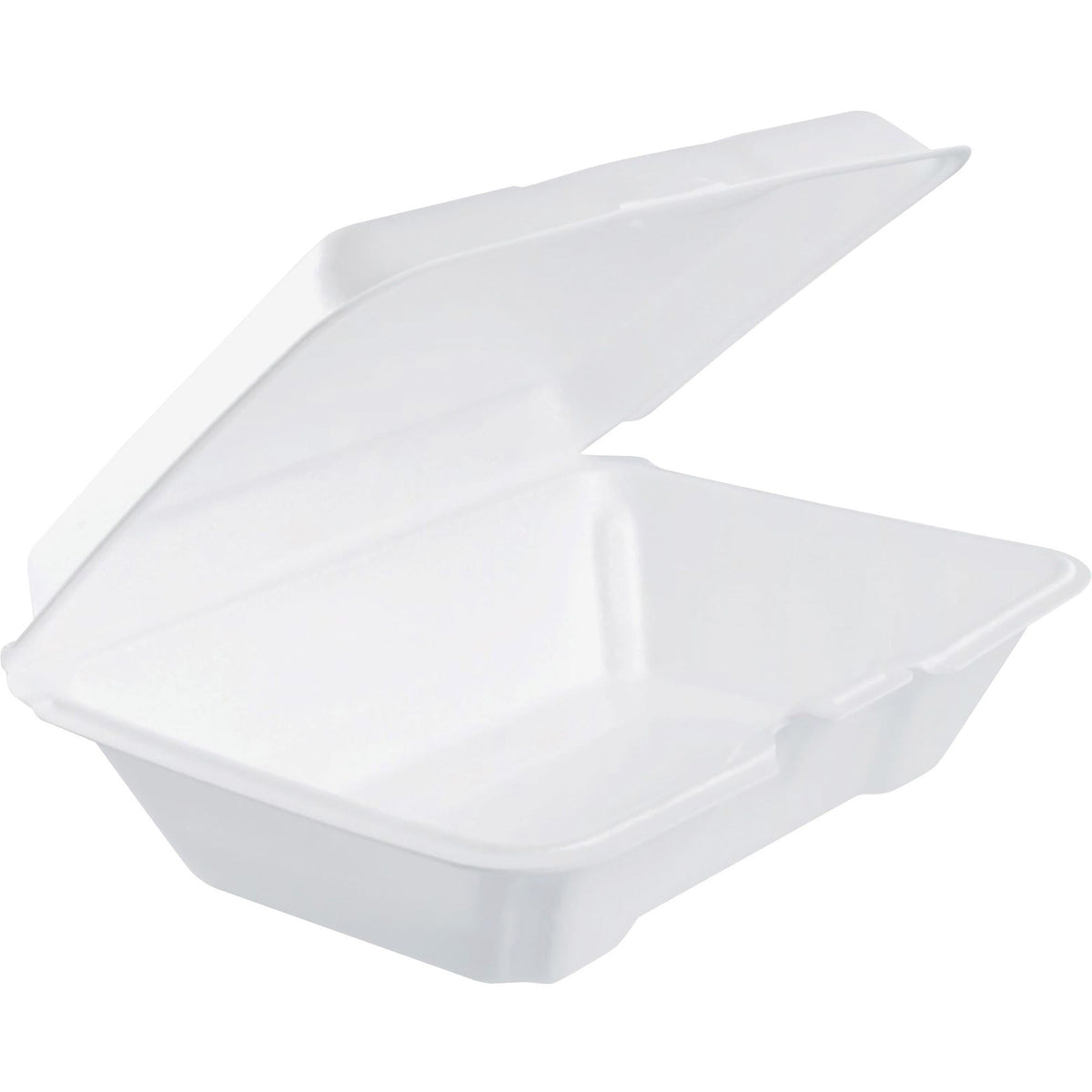 Dart Insulated Foam Hinged Lid Containers - Transporting - Polystyrene Body - 200 / Carton - Food Storage