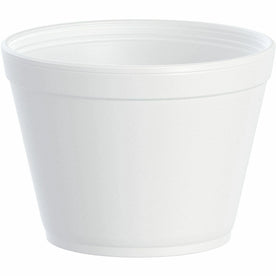 Dart J Cup 16 oz Foam Food Containers: White Round Containers for Sauce & Ice Cream - Storage