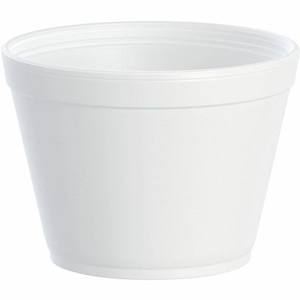 Dart J Cup 16 oz Foam Food Containers: White Round Containers for Sauce & Ice Cream - Storage