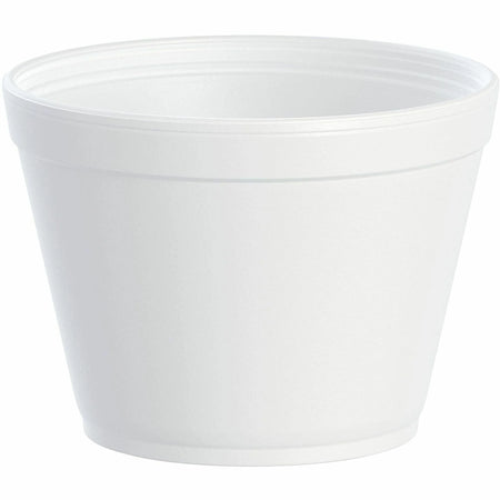 Dart J Cup 16 oz Foam Food Containers: White Round Containers for Sauce & Ice Cream - Storage