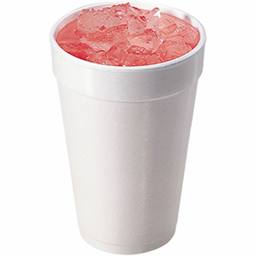 Dart J Cup 16 oz Insulated Foam Cups - fl - White - Cold Drink Hot Soft - 25/Bag - 40 / Carton
