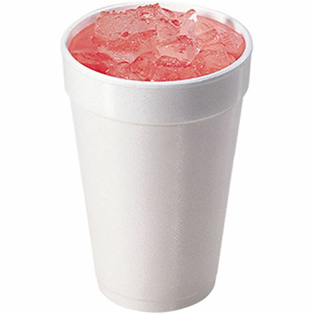 Dart J Cup 16 oz Insulated Foam Cups - fl - White - Cold Drink Hot Soft - 25/Bag - 40 / Carton