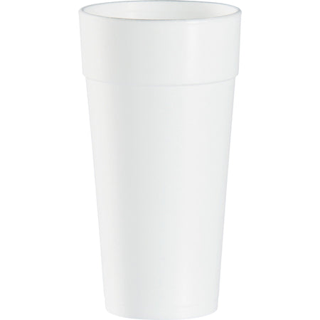 Dart J Cup 24 oz Insulated Foam Cups - fl - Round - White - Coffee Cappuccino Tea Hot Chocolate Cider Juice
