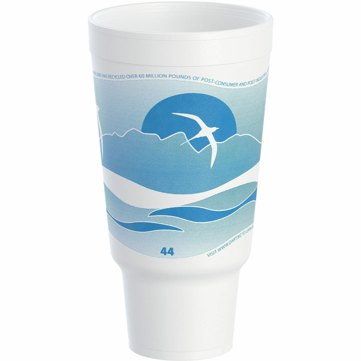 Dart J Cup 44 oz Horizon Design Foam Pedestal Cups - 1.38 quart - Ocean Blue - Coffee Soft Drink Juice Tea Water Hot