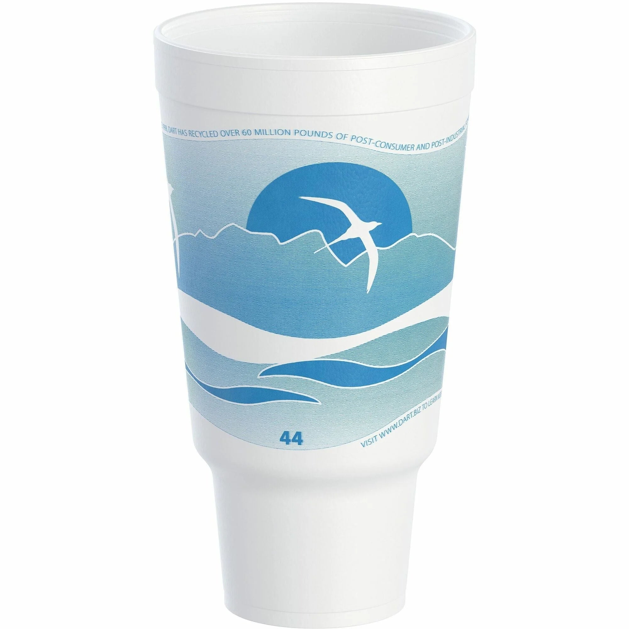 Dart J Cup 44 oz Horizon Design Foam Pedestal Cups - Ocean Blue - 20/Carton