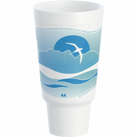 Dart J Cup 44 oz Horizon Design Foam Pedestal Cups - Ocean Blue - 20/Carton