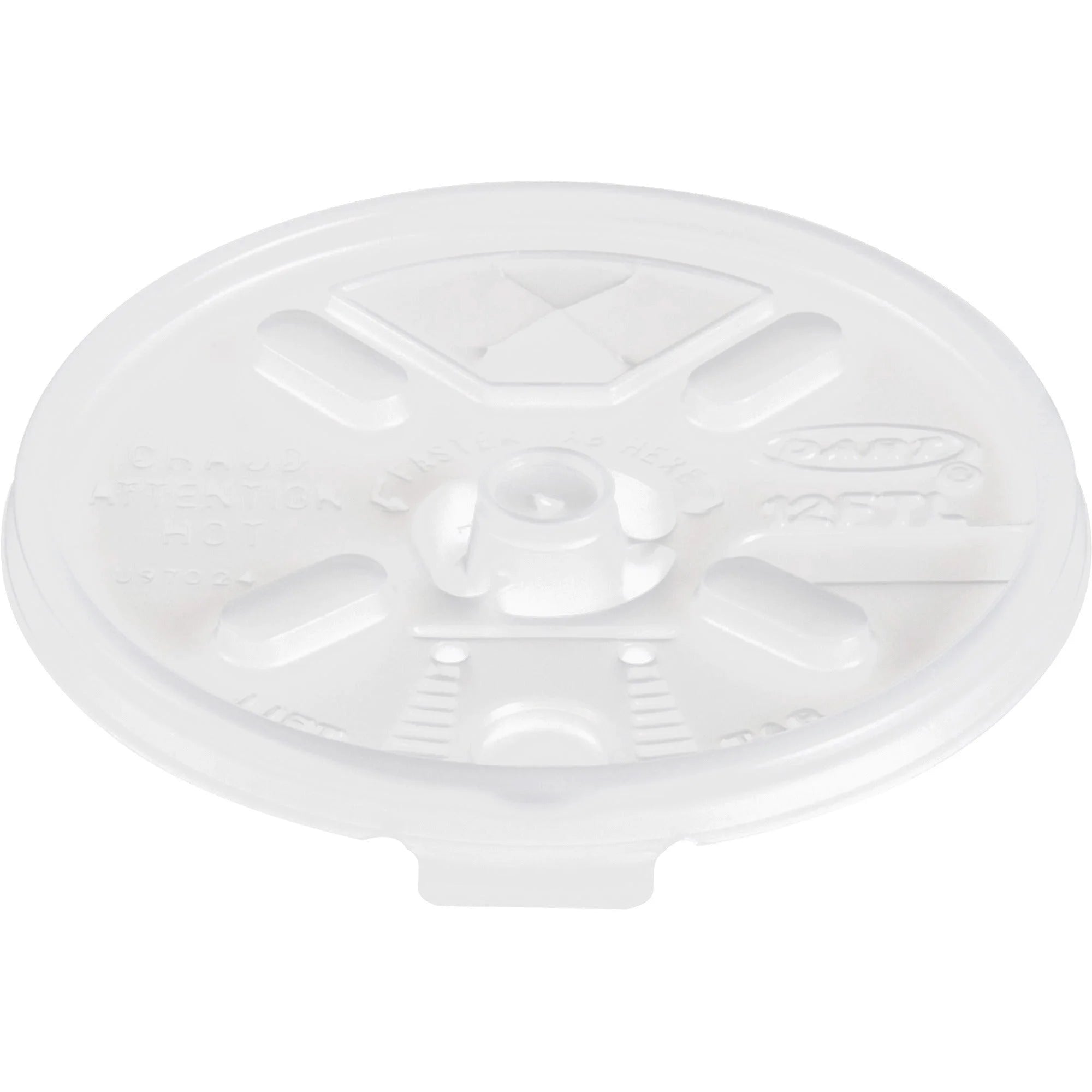 Dart Lift-n-Lock Coffee Cup Clear Lids - Dome - Plastic - White Translucent - 100/Bag - 10 / Carton - Cups