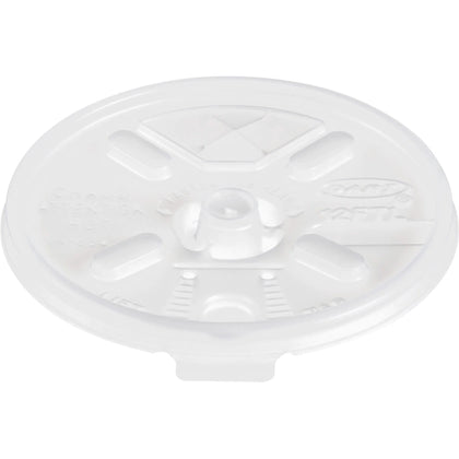 Dart Lift-n-Lock Clear Dome Coffee Cup Lids - White Translucent - 100/Bag - 10/Carton - Cups