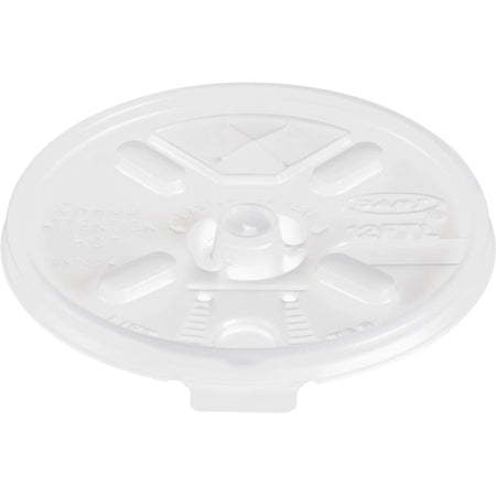 Dart Lift-n-Lock Coffee Cup Clear Lids - Dome - Plastic - White Translucent - 100/Bag - 10 / Carton - Cups