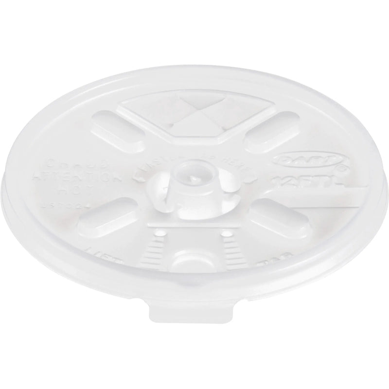 Dart Lift-n-Lock Coffee Cup Clear Lids - Dome - Plastic - White Translucent - 100/Bag - 10 / Carton - Cups