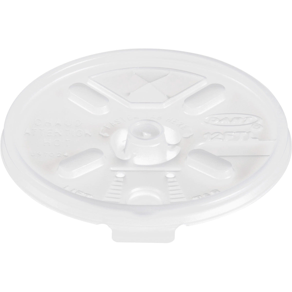 Dart Lift-n-Lock Coffee Cup Clear Lids - Dome - Plastic - White Translucent - 100/Bag - 10 / Carton - Cups